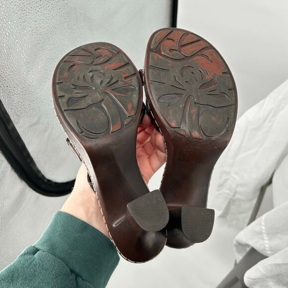 Vintage 90s y2k Womens Brown SODA Strappy Platform Block High Heel Pumps Sz 8.5M - Picture 8 of 8